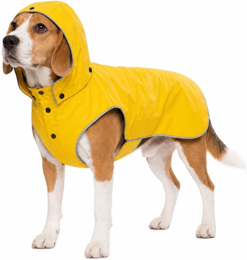 Dog Raincoat for Medium Dogs, Waterproof Rain Jacket with Hood