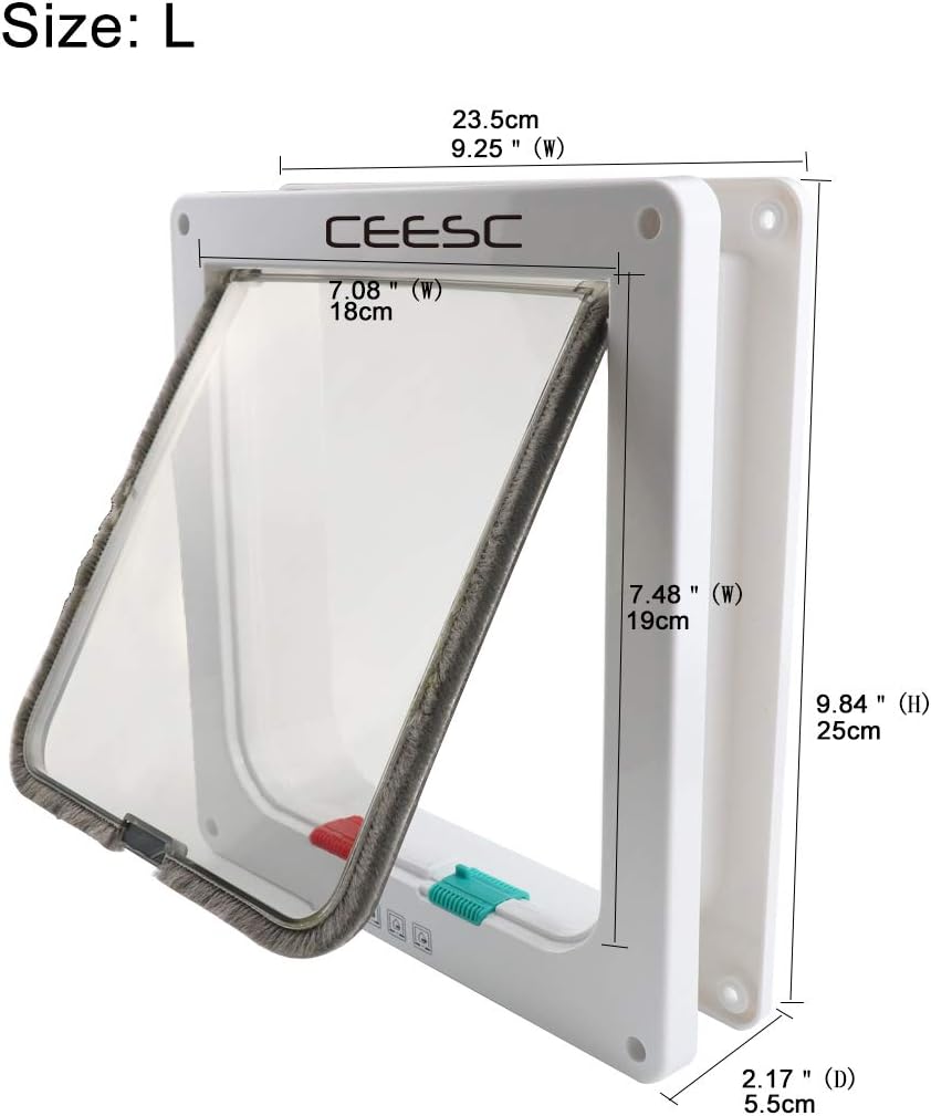 CEESC Medium Cat Door for Pets up to 15.43 lbs, Weatherproof