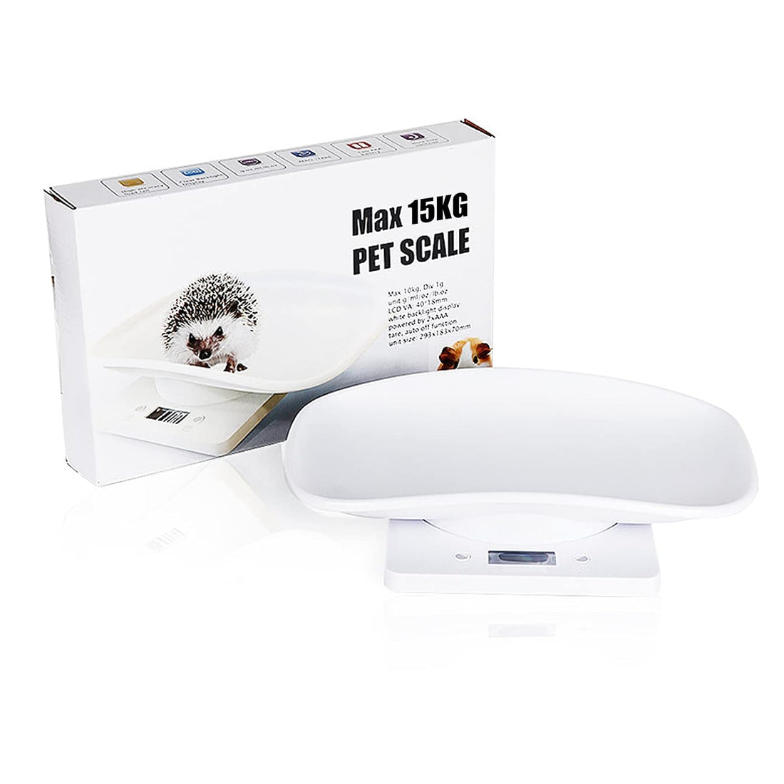 Digital Pet Scale 33 lb/15 kg, 1g Precision LED Small Animal Scale
