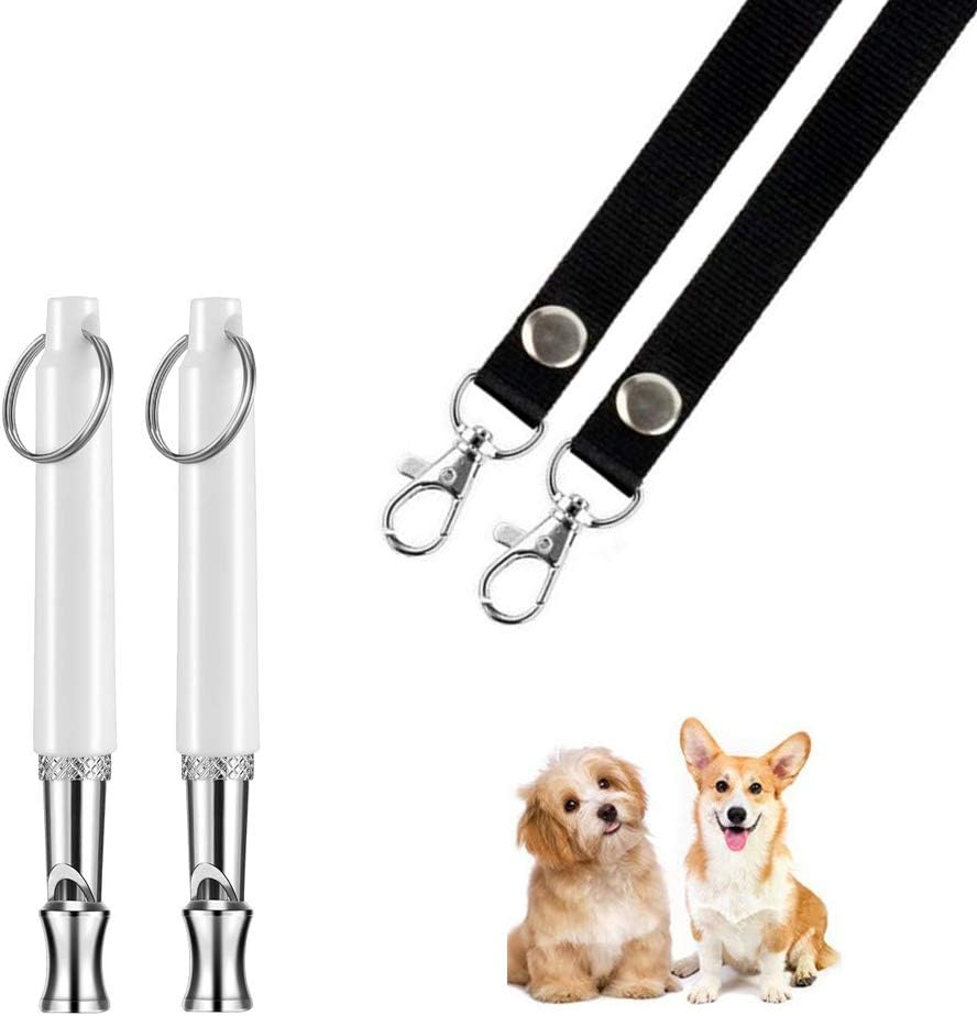 2 Pack Dog Whistle – Adjustable Ultrasonic Silent Whistles for Bark