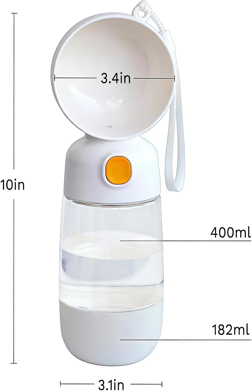 Dog Water Bottle with Food Storage Container & Water Dispenser