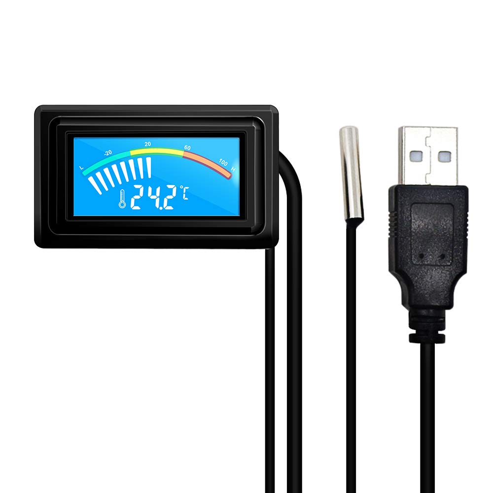 KETOTEK Digital Thermometer Temperature Gauge USB Power Supply