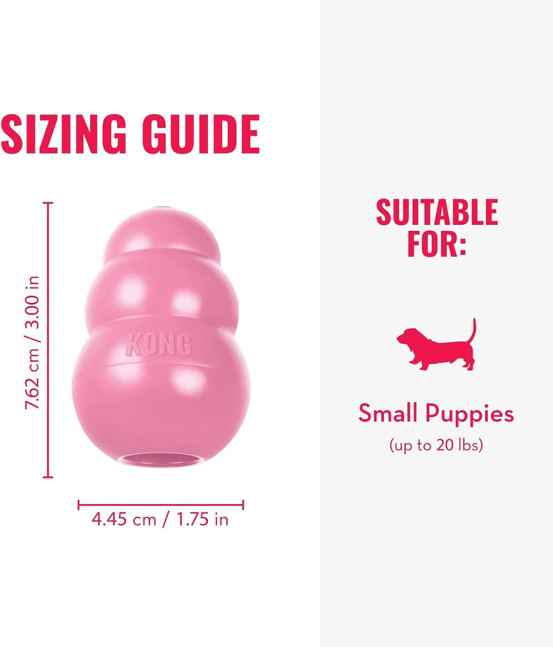 KONG - Puppy Toy Natural Teething Rubber - Fun to Chew
