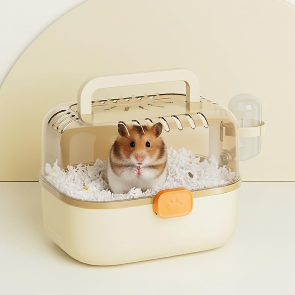 Hamster Carrier Cage with Water Bottle for Golden & Dwarf Hamsters