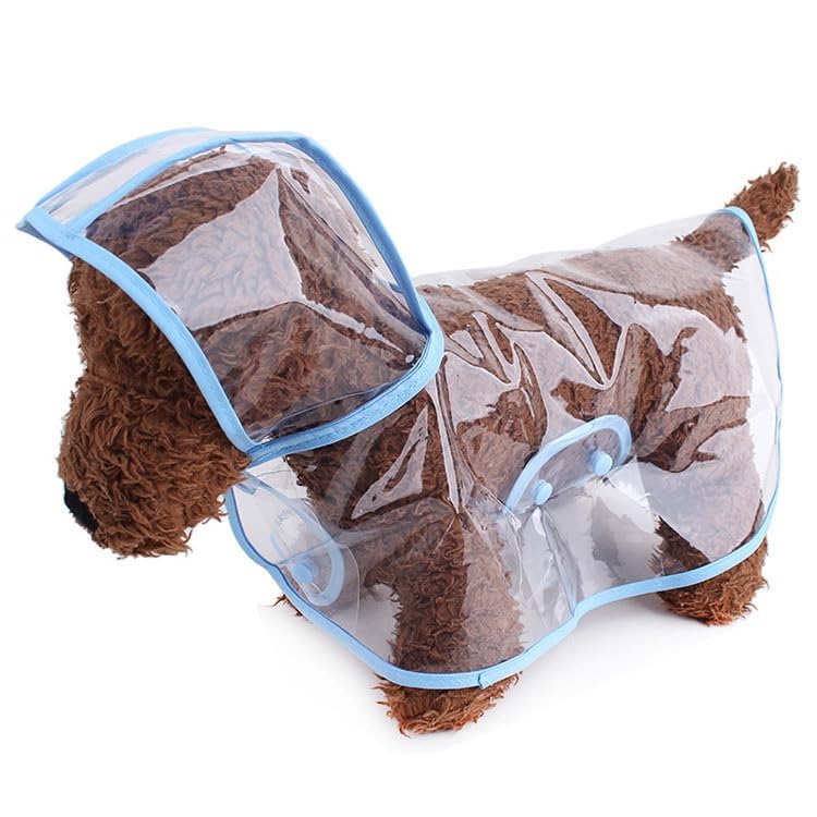 Clear Dog Poncho, Transparent PVC Cape Style Pet Rain Jacket