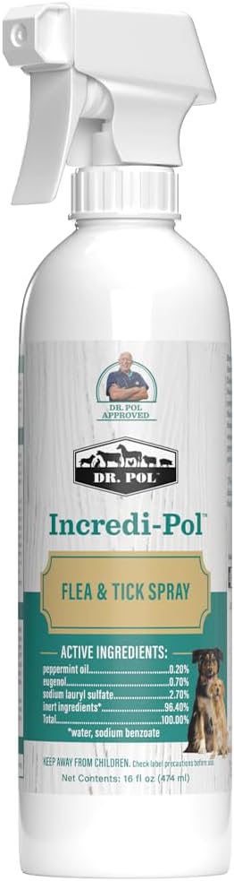 Dr. Pol Flea & Tick Spray for Dogs Repel & Eliminate Larvae
