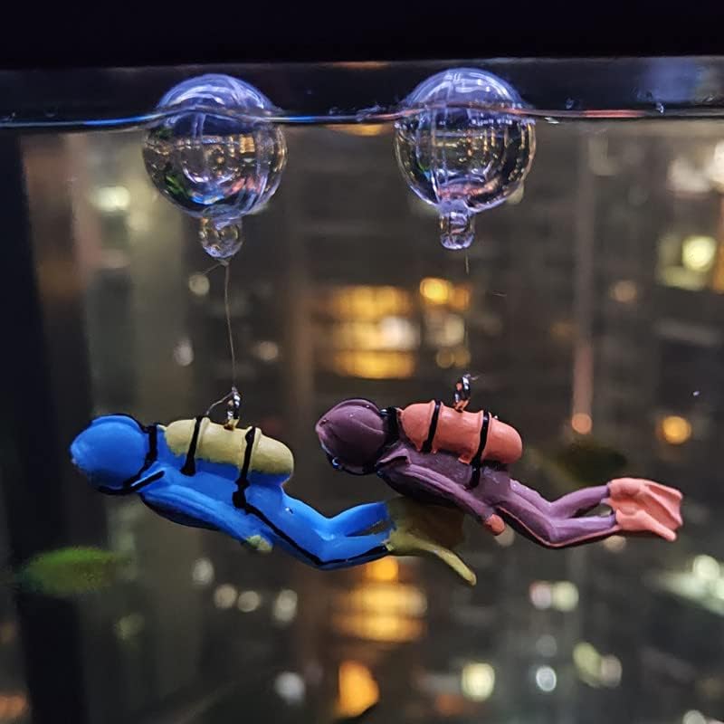 3pcs Floating Fish Tank Decorations, Little Diver Aquarium Decoration