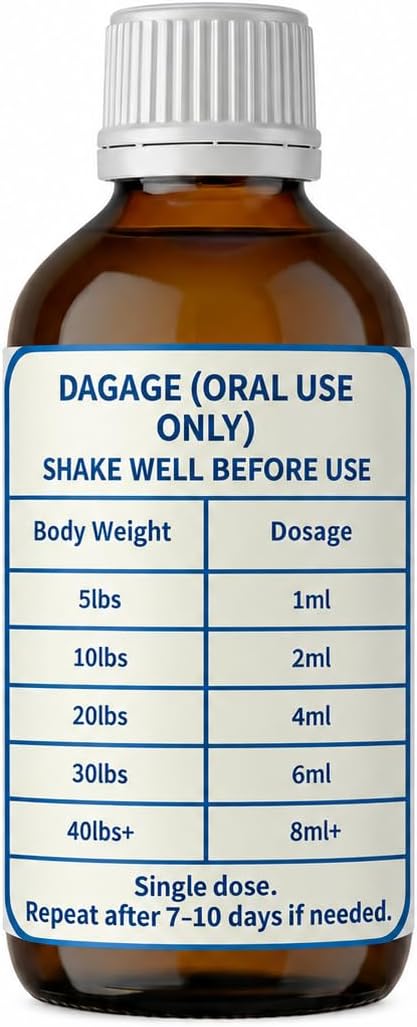 Liquid Dewormer for Dogs & Cats, Praziquantel & Pyrantel Pamoate