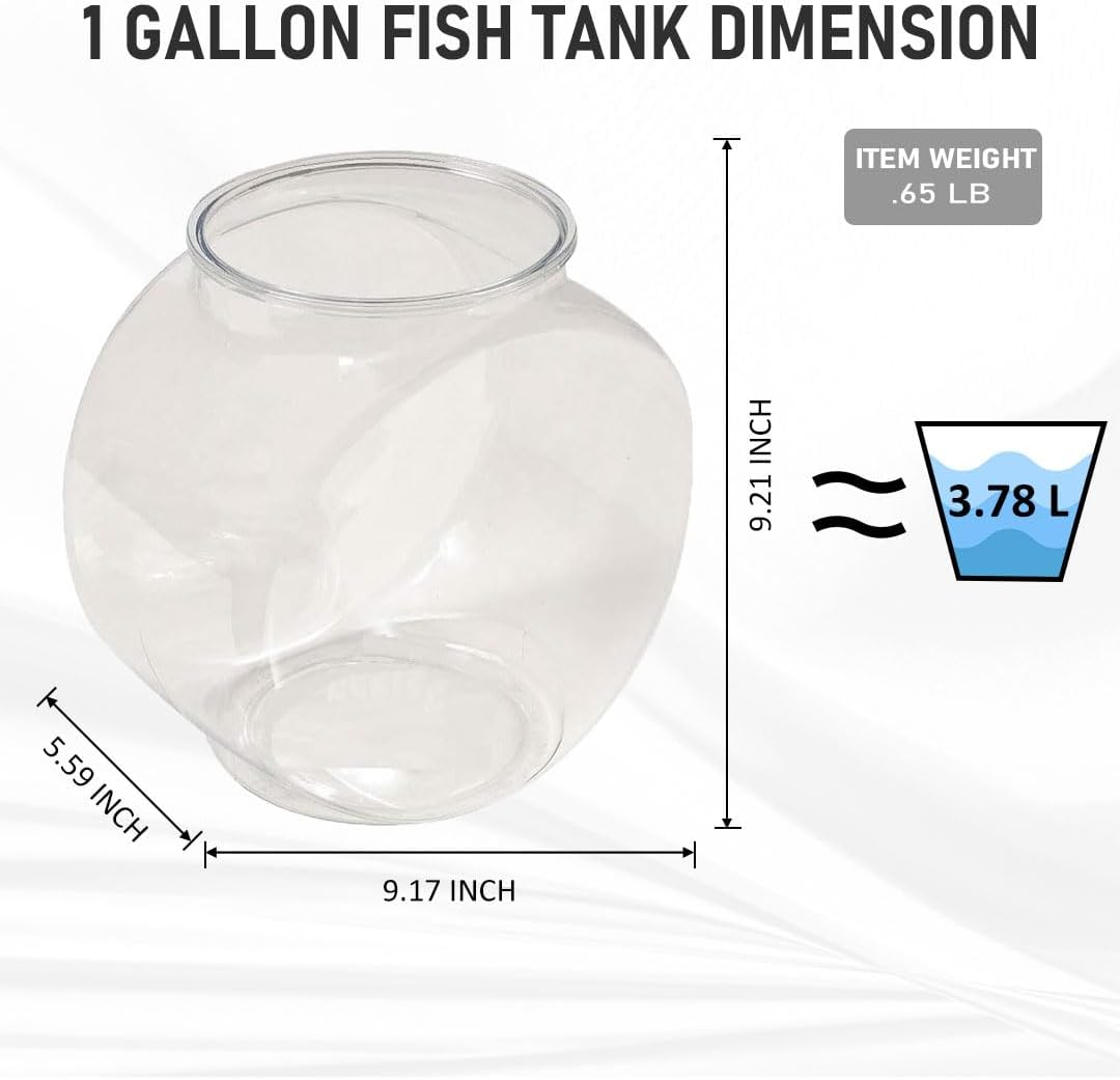 Koller Products 1-Gallon Plastic Oval Fish Bowl
