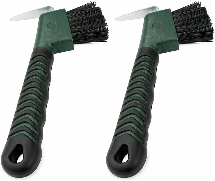Intrepid International Rubber Handle Hoof Pick with Brush - 2 Pack