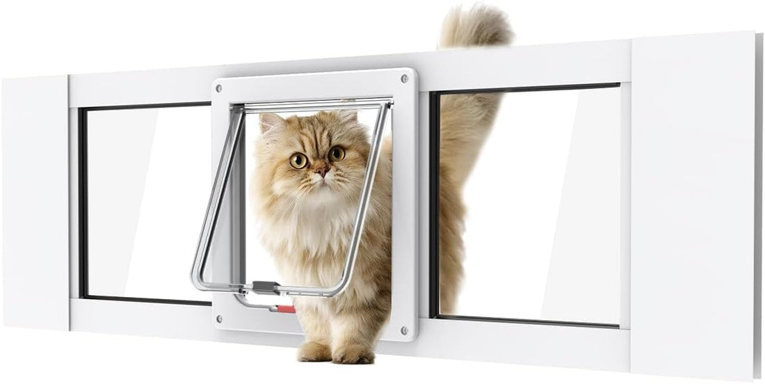 Aluminum Cat Door for Windows - Adjustable to Fit Window Width 32"-36"