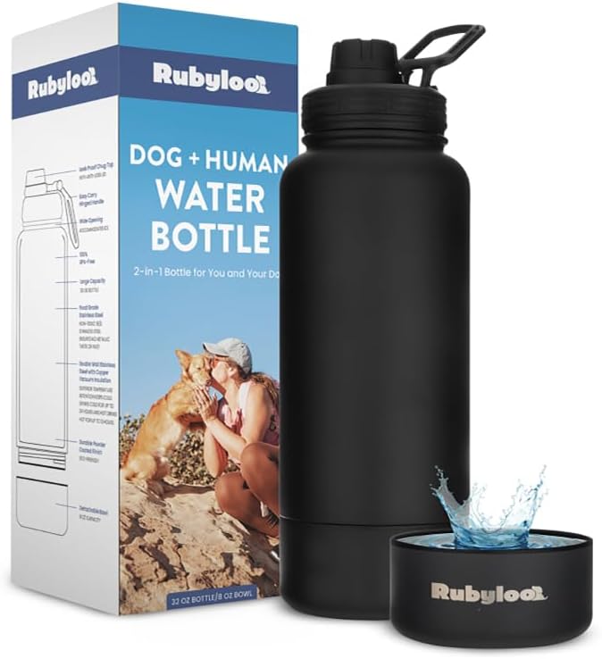 Rubyloo The Original Doggy Bag Backpack & 32oz Insulated Water Bottle