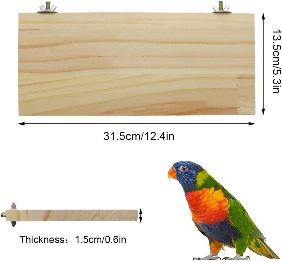 Litewoo Parrot Bird Wood Perch Platform Large Stand Shelf for Birds