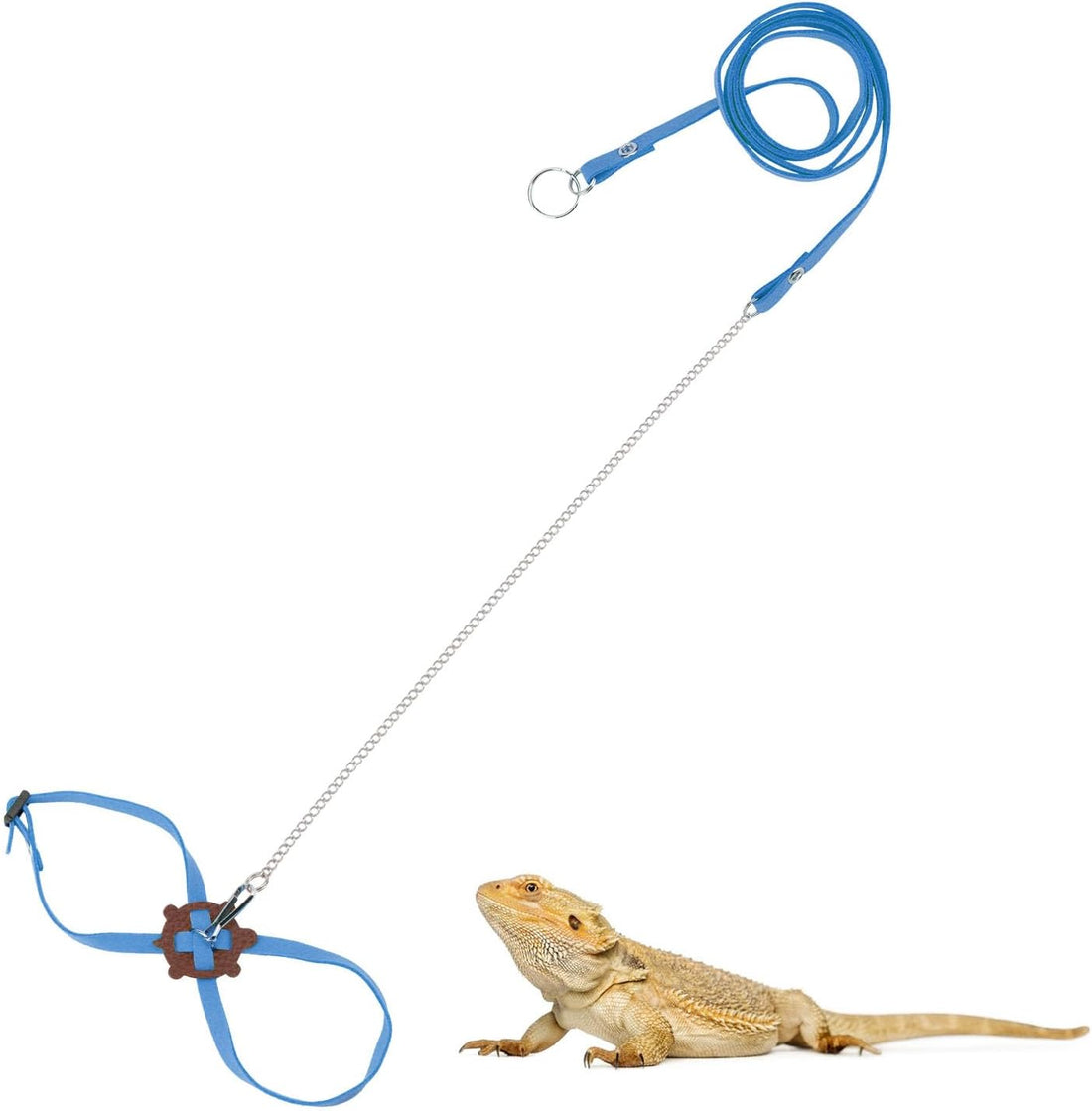 2 Pack Adjustable Reptile Harness and Leash for Lizard Gecko Bearded