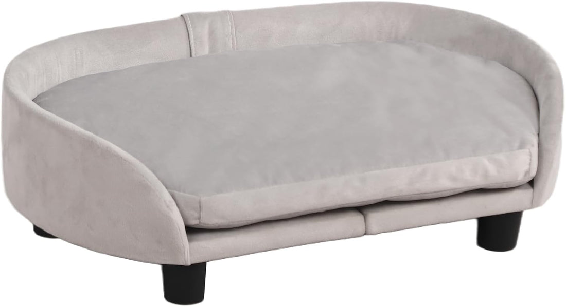 Cat Sofa Bed, Velvet Pet Couch Chair withRemoveable & Washable
