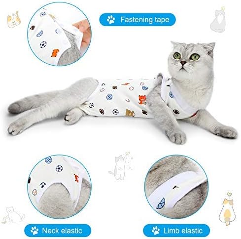 4 Pieces Cat Recovery Suits Body Wraps Breathable Kittens Recovery
