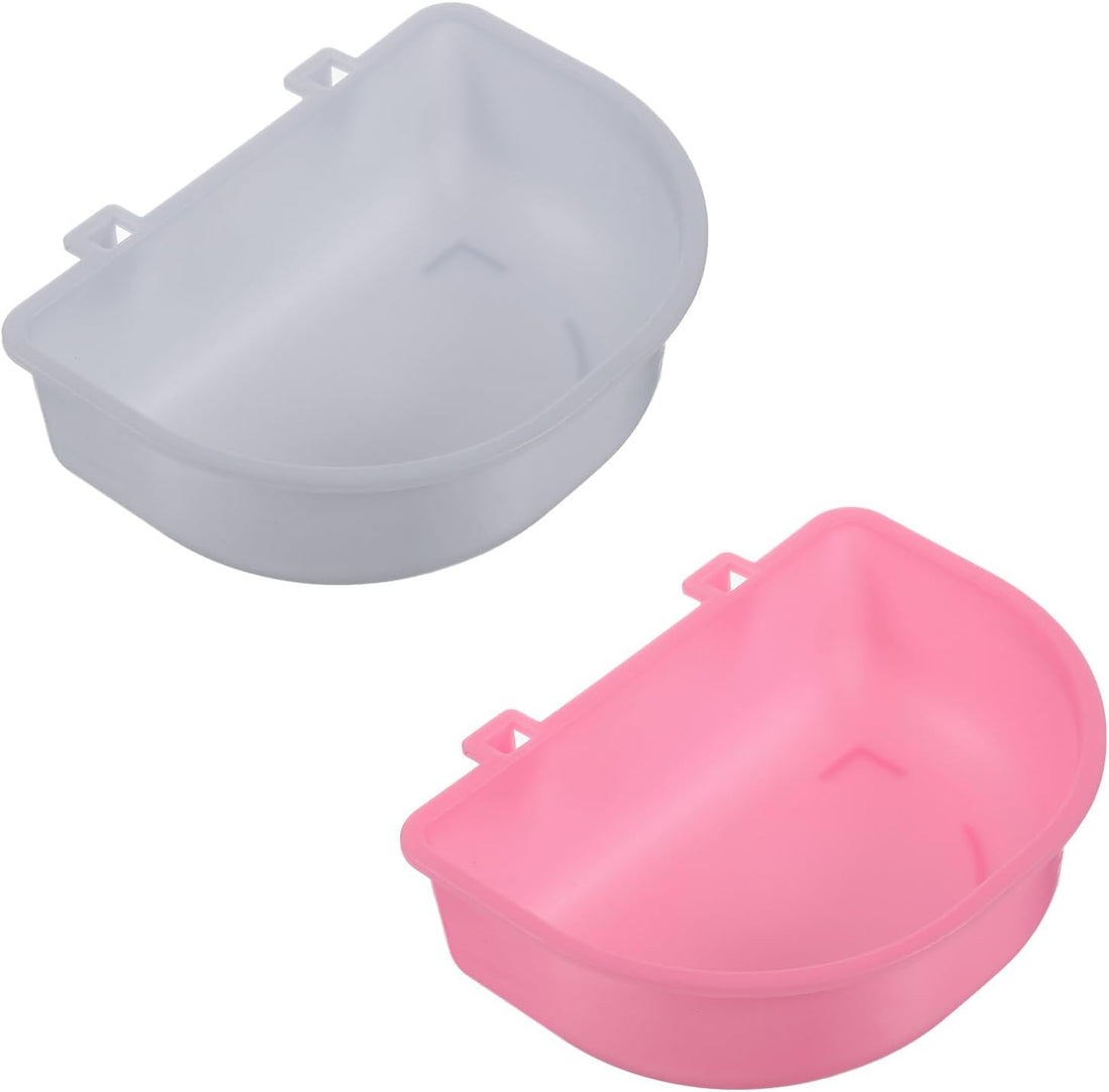 2 Pcs Rabbit Food Bowl, Guinea Pig Food Dish Bird Feeding Dish Crate