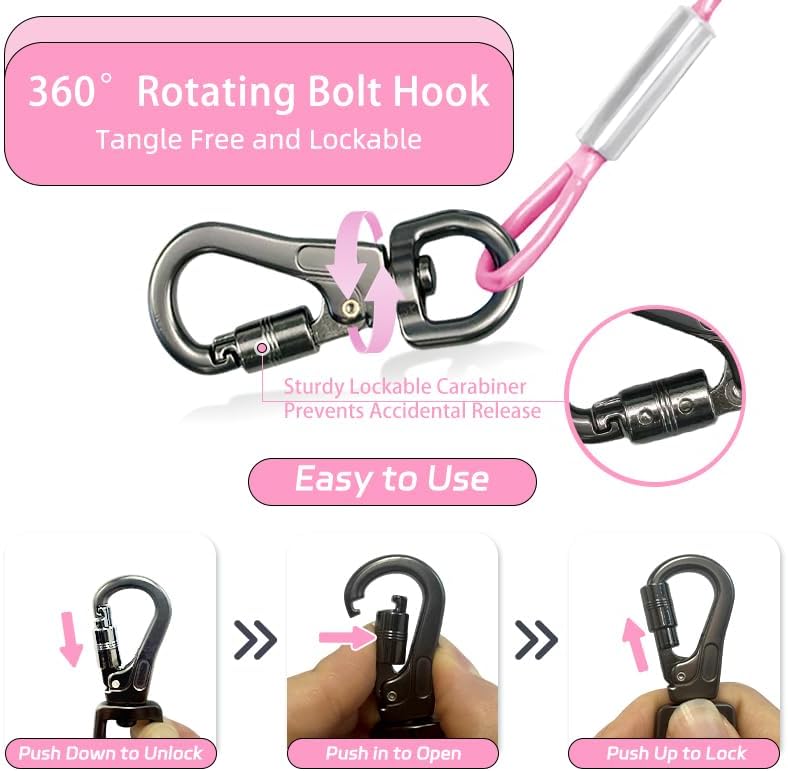 Mi Pupjoy Dog Tie Out Cable - Chew Proof Steel Wire Lead