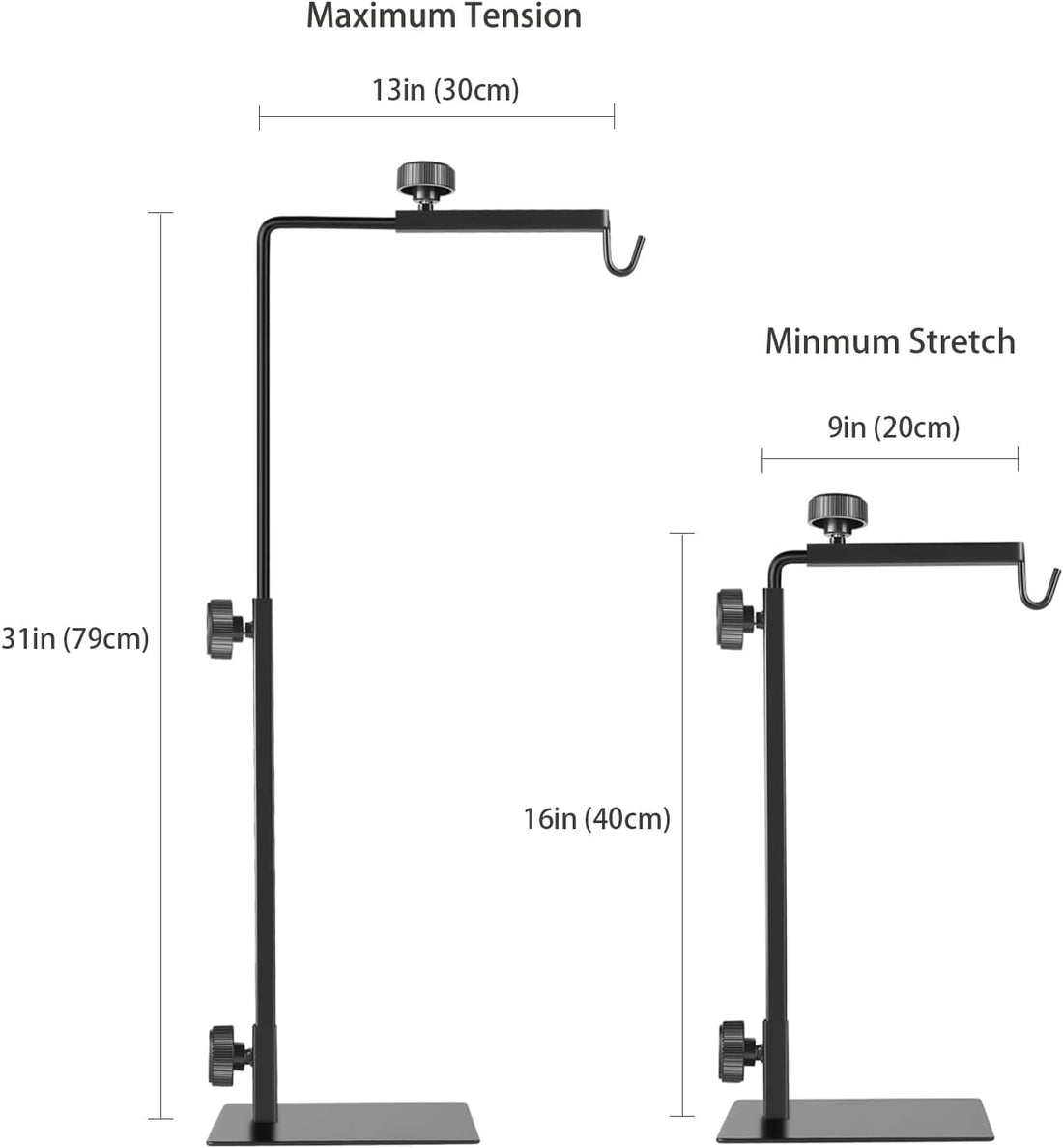Reptile Heat Lamp Stand, Adjustable 16"- 31" H