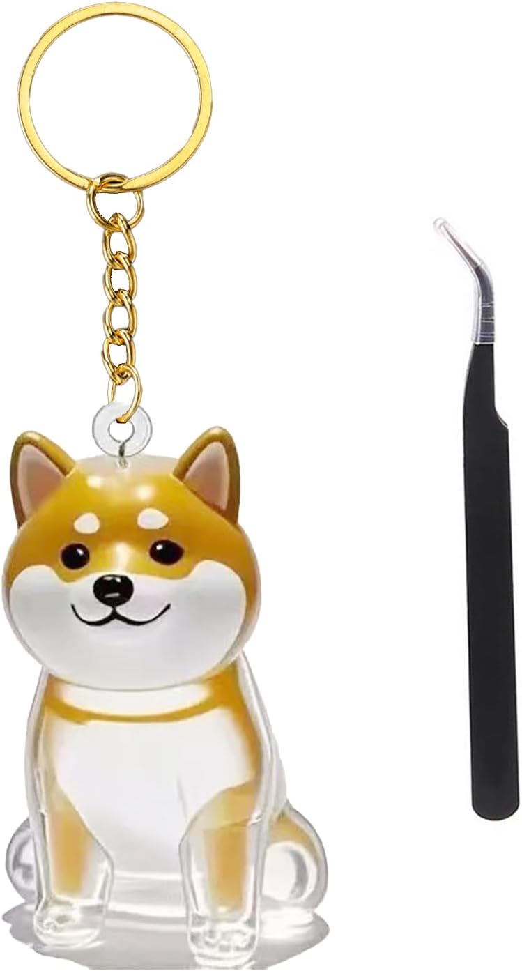 3D Clear Pet Hair Keepsake Keychain