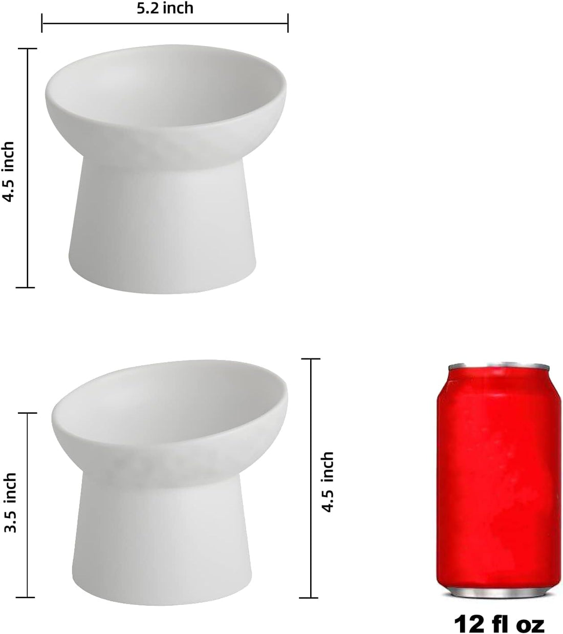 KITCHENLESTAR Ceramic Raised Cat Bowls