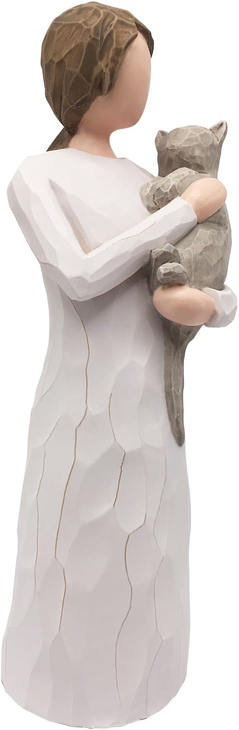 FRUMOASA Cat Angel Figurine 6" Loss of Cat Sympathy Memorial Gift