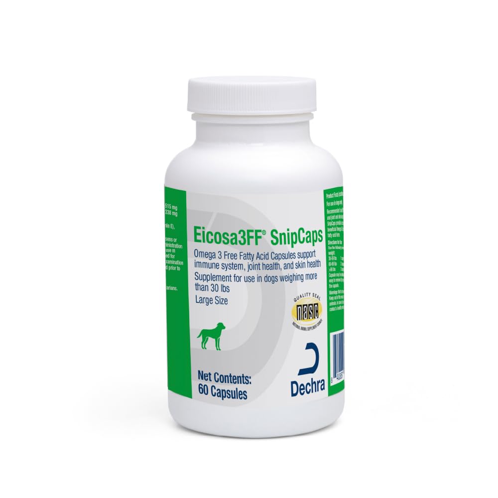 Eicosa3FF SnipCaps Omega 3 Free Fatty Acid Capsules for Dogs - Large