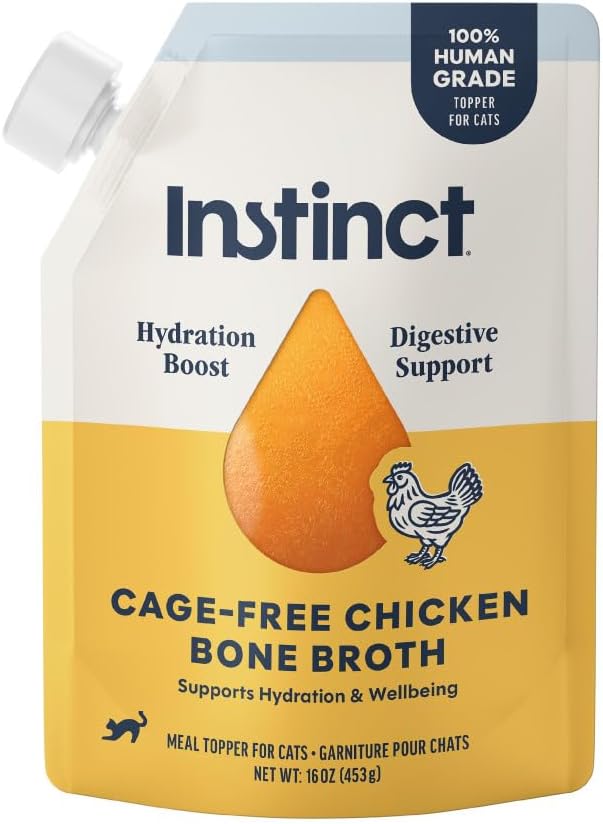 Instinct Bone Broth, Cat Meal Topper, Human Grade, Cage-Free Chicken