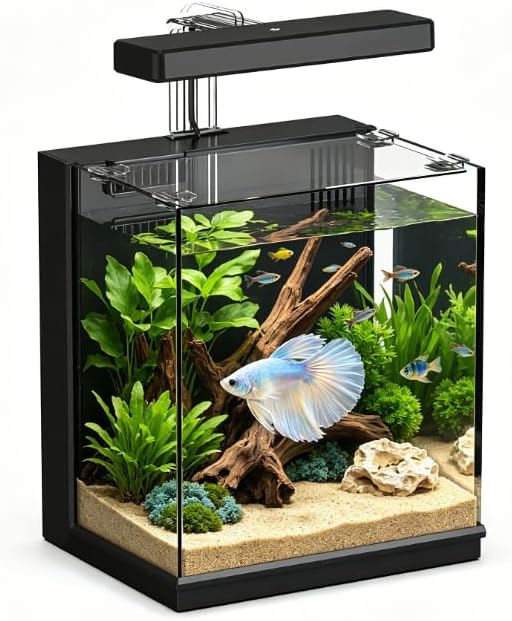 AQUASMITH Betta Fish Tank, 2 Gallon Aquarium Kit