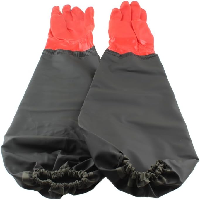 emours Aquarium Gloves Elbow Length Long Sleeve Work Gloves PVC