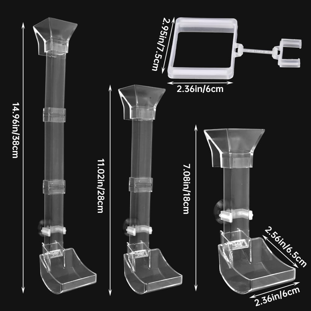 3-Level Adjustable Aquarium Shrimp Feeding Tube Set,Fish Tank Feeder