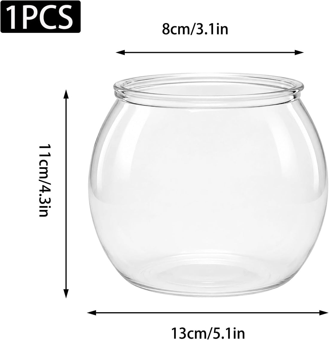 Mini Plastic Fish Bowl 30 oz Round Tabletop Aquarium Decorative