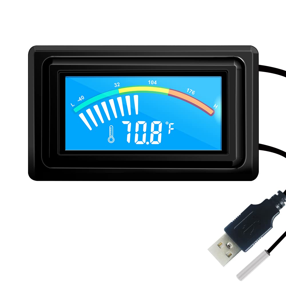KETOTEK Digital Thermometer Temperature Gauge USB Power Supply