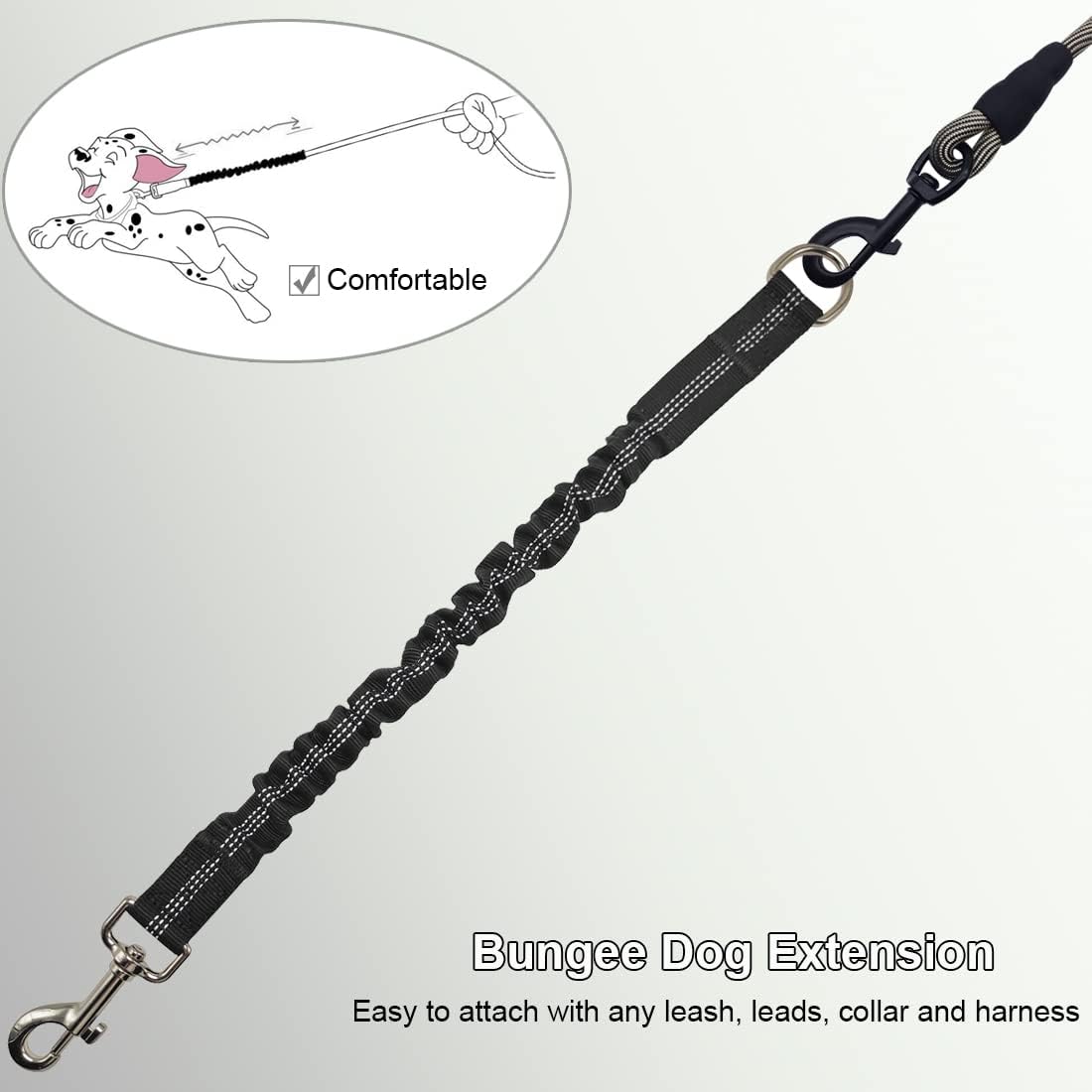 BTINESFUL Bungee Dog Leash Extension Attachment 18” Shock Absorber