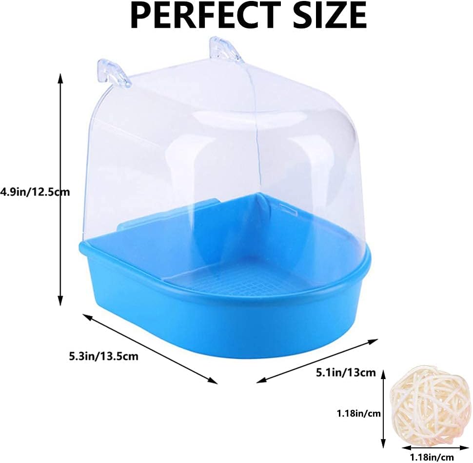 Tfwadmx Bird Cage Bath Parrot Bath Box Accessory Supplies Hanging