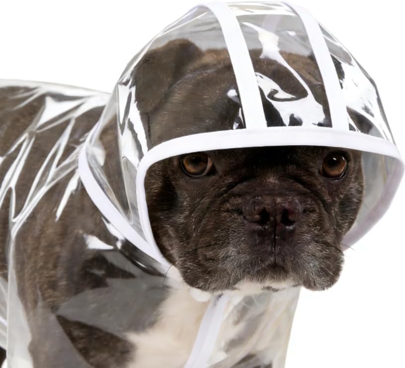 Clear Dog Poncho, Transparent PVC Cape Style Pet Rain Jacket