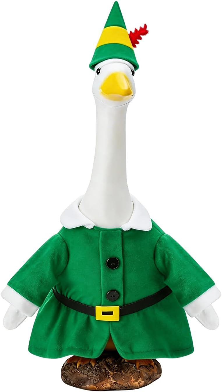 Christmas Porch Goose Outfits Santa Claus Costume for 23 Inch Lawn