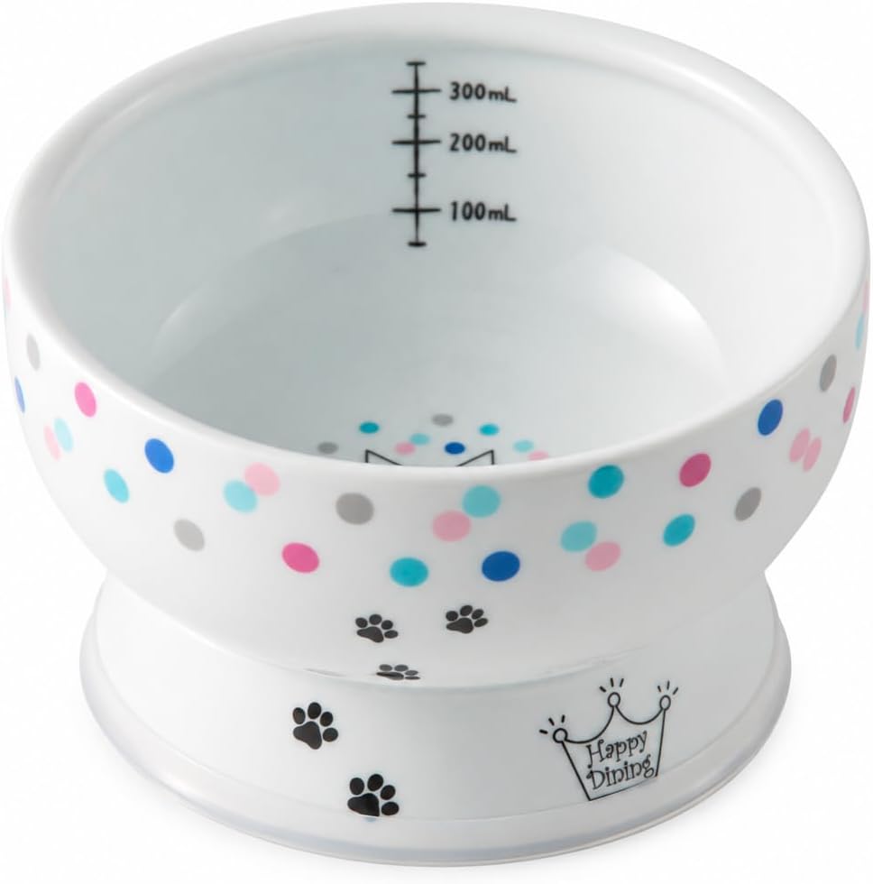 Necoichi Porcelain Elevated Cat Water Bowl, Whisker-Friendly