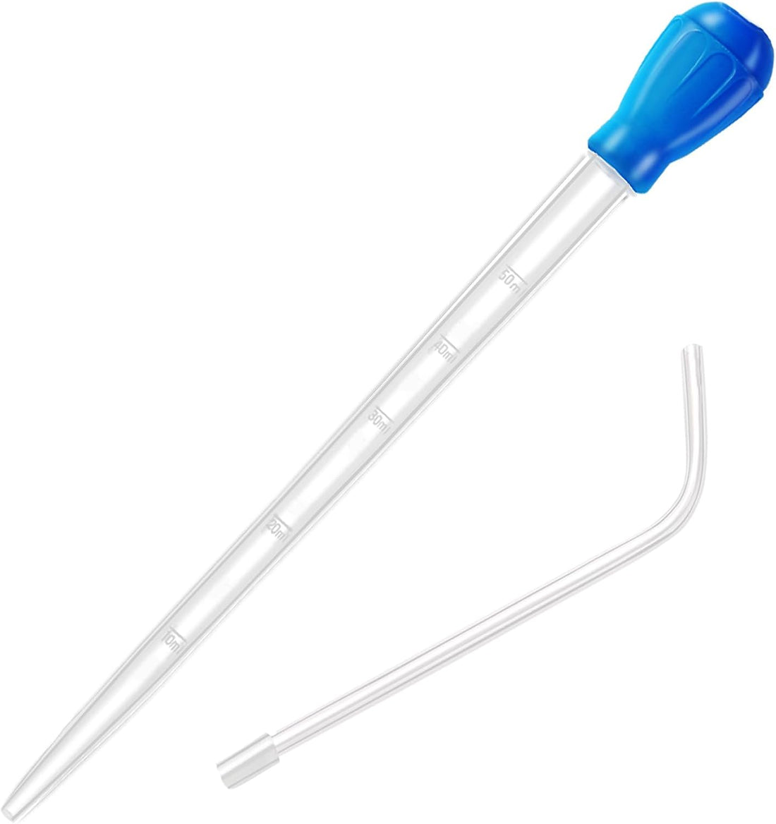 27.7IN Extra Long Turkey Baster for Aquarium Coral Fish Feeder,Blue