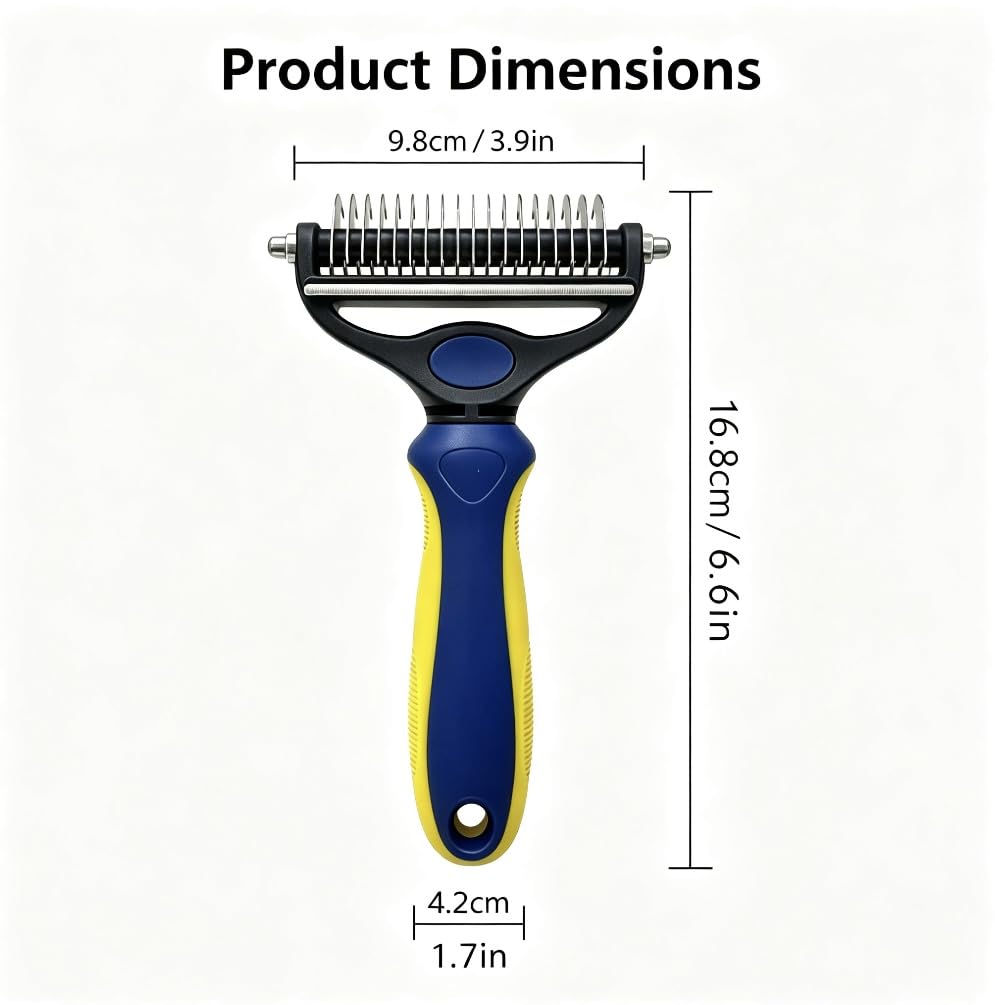 2-in-1 Pet Grooming Comb, Undercoat Rake & Deshedding Brush