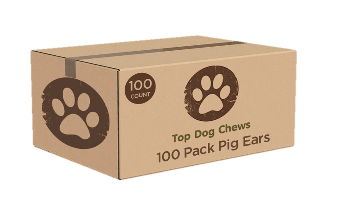 Top Dog Chews – 100 Pack, Pig Ears for Dogs, Whole