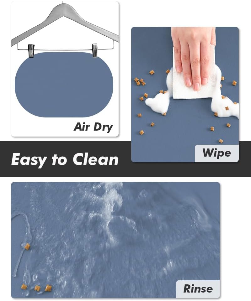 MontVoo Absorbent Dog Food Mat-Dog Mat for Food and Water Bowl