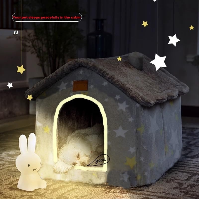 Scnbom Dog House Indoor Puppy Cave Cat Nest Kennel Pet Bed Portabl