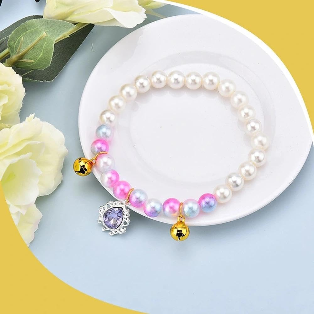 Pearl Cat Collar with Bell Rhinestones Teardrop Pet Necklace