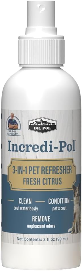 Dr. Pol 3-in-1 Waterless Pet Spray Odor Eliminator, Dog, Cat, Fresh