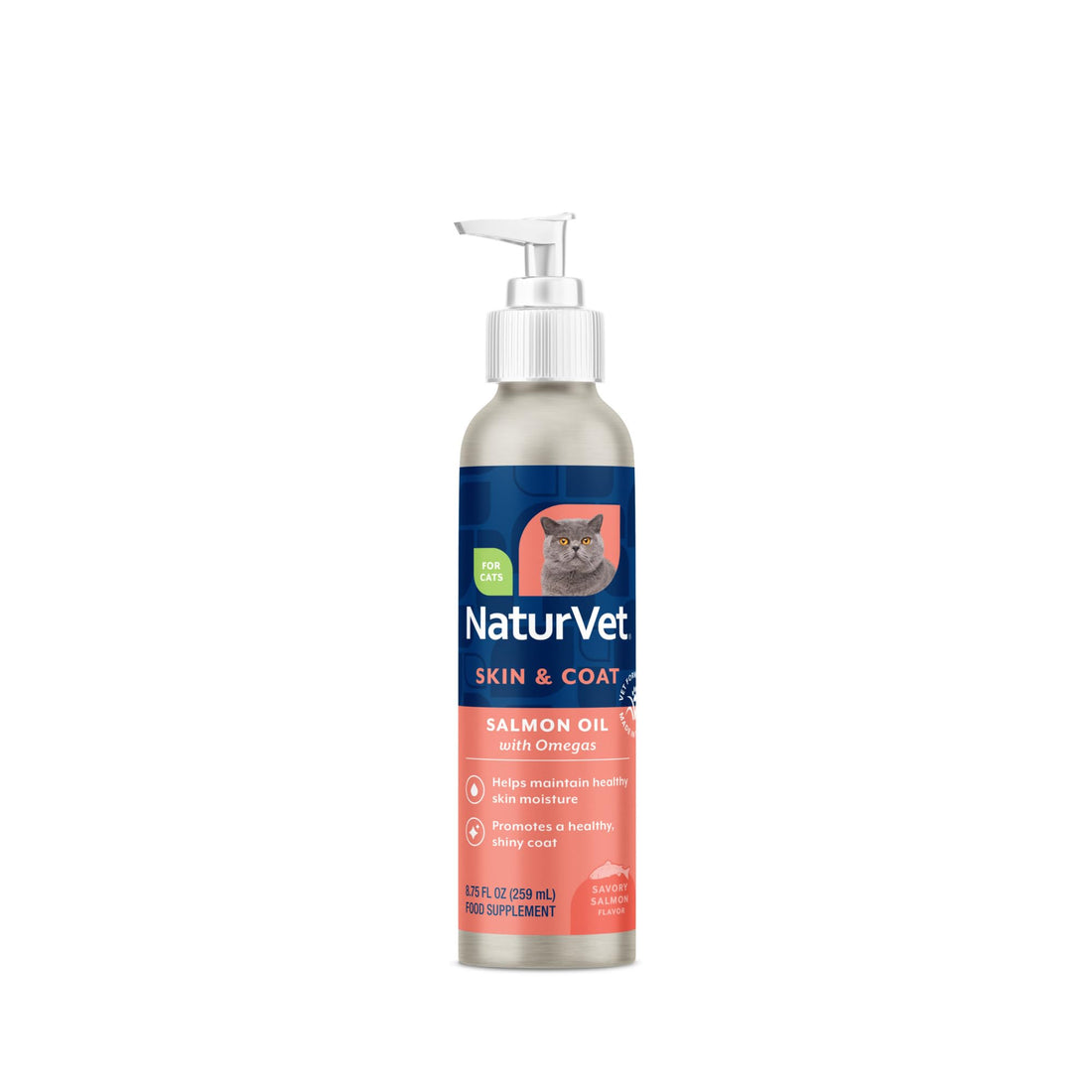NaturVet Salmon Oil Skin & Coat Supplement for Cats