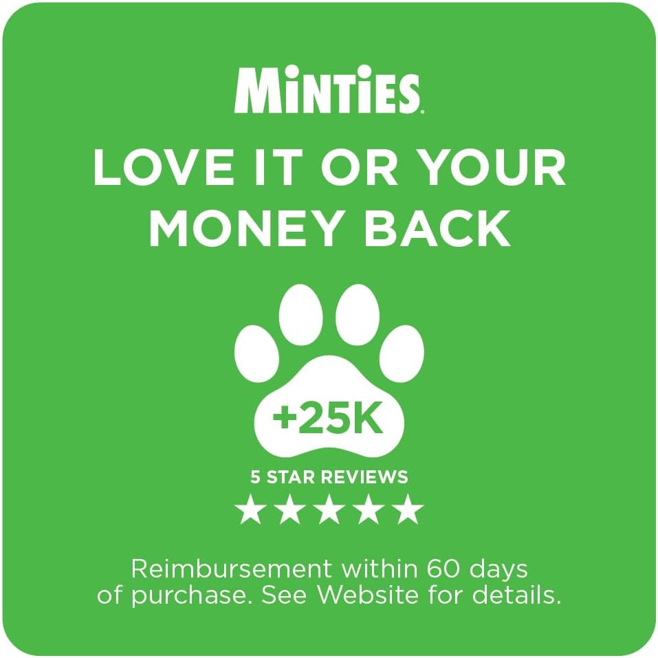 Minties Dog Dental Bone Treats, Tiny/Small 5-25 lbs, 40 Ct