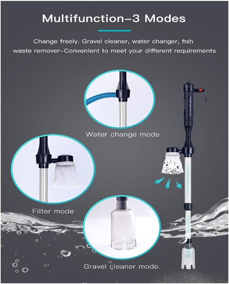 Electric Battery/Adapter Powered Vacuum Water Filter Cleaner Sand