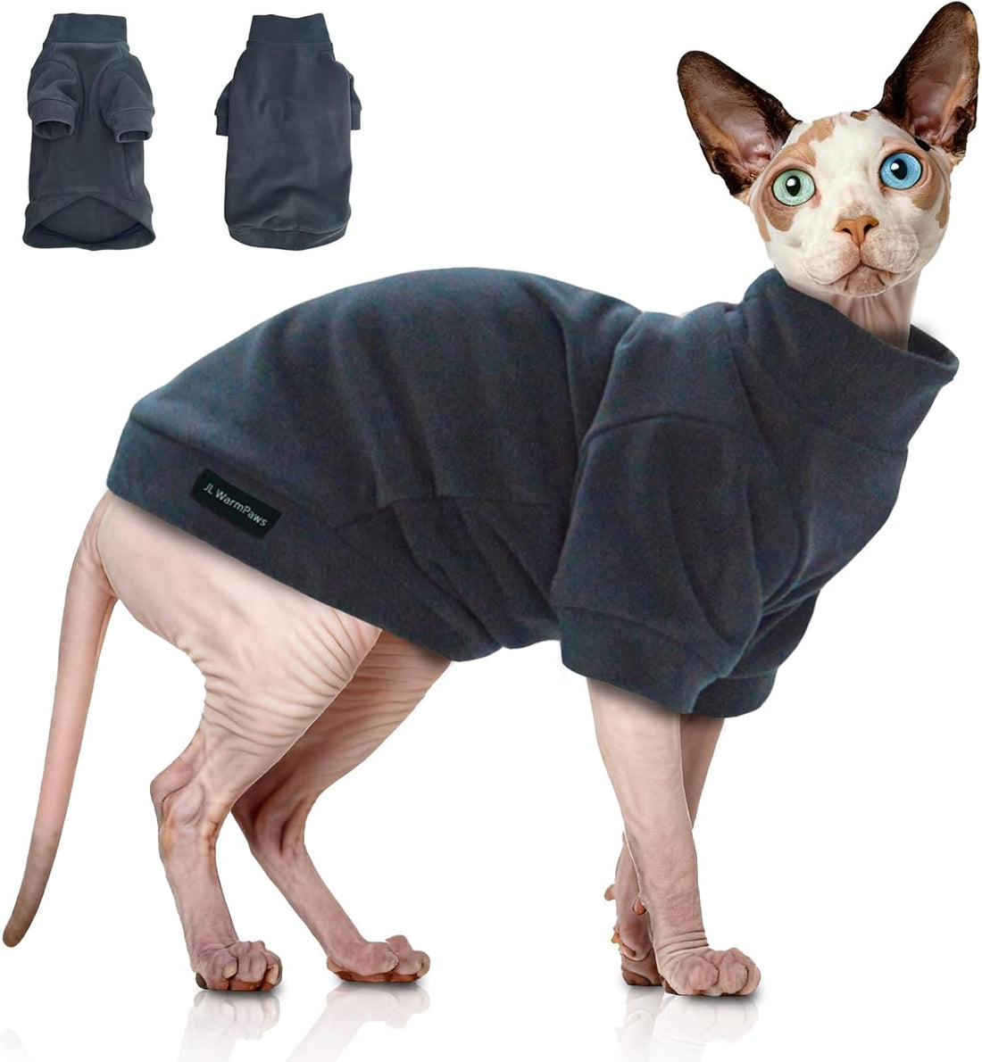 Sphynx Cat Sweater Soft Warm Long Sleeve Fleece for Cats&Small Dogs