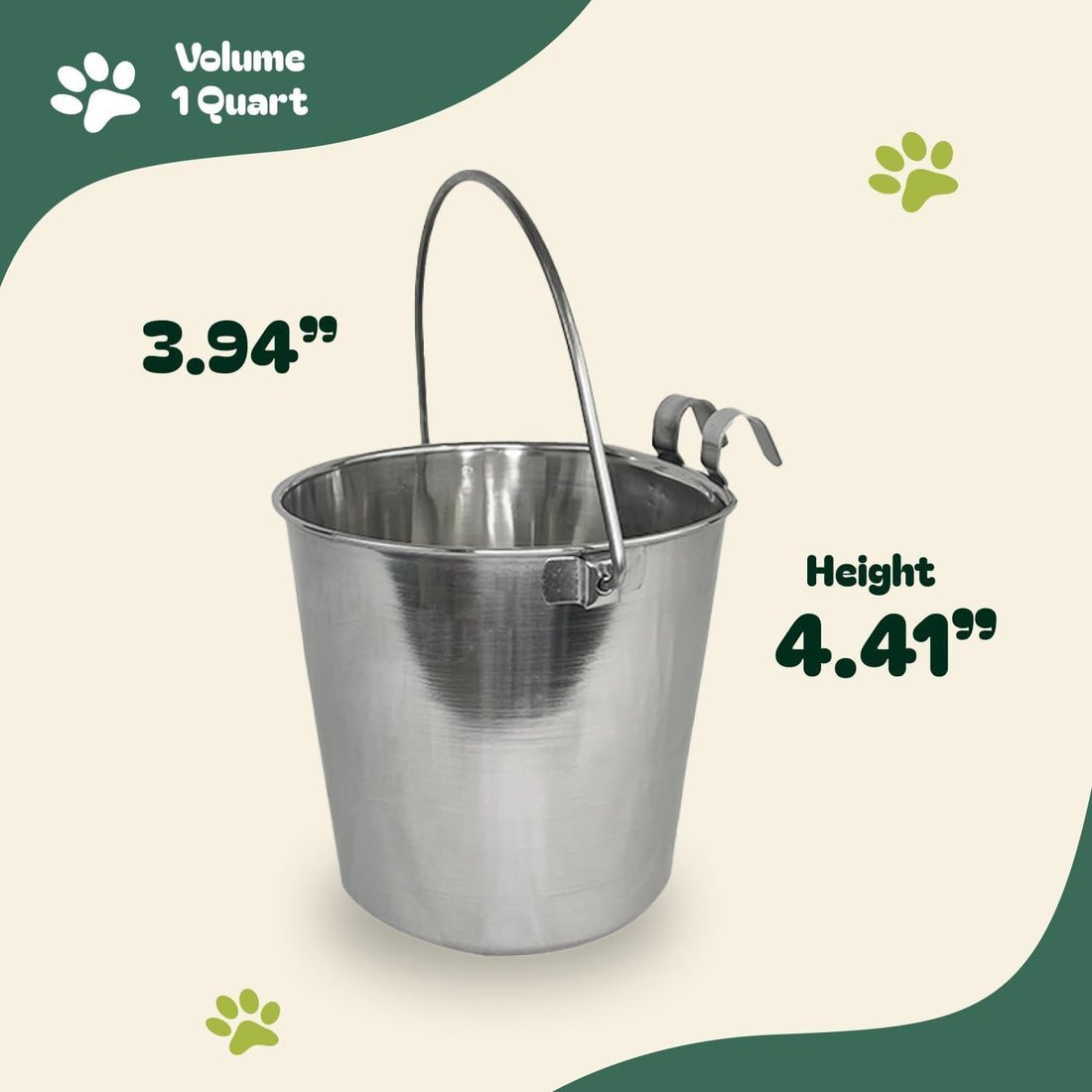 Advance Pet Product Heavy Stainless Steel with 2 Hook Bucket